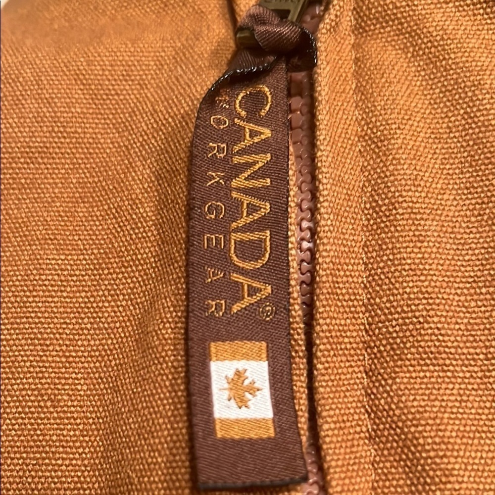 EUC Canada Workgear Kid's Wip Brown Heavy Outdoor Pocket Hood Jacket Size L - Picture 8 of 9
